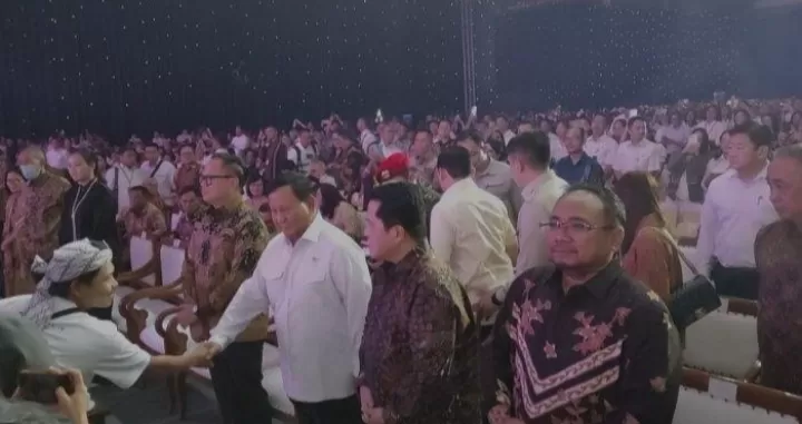 Menhan Prabowo Hadiri Puncak Perayaan Natal Kementerian BUMN di JCC Senayan, Ada Erick Thohir dan Gus Yaqut