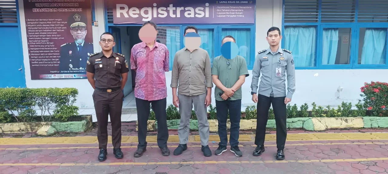 3 Tahanan Kasus Korupsi Pekerjaan Stasiun Pandu Teluk Majelis Tanjab Timur Dititipkan di Lapas Kelas IIA Jambi